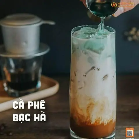 Hình ảnh Cà phê sữa bạc hà the mát
