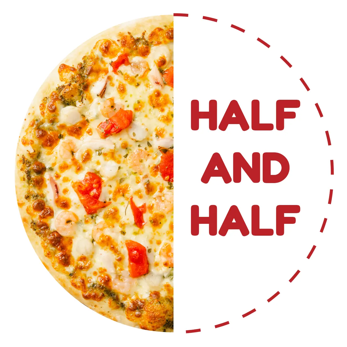 Hình ảnh Half And Half Green Seafood Pizza