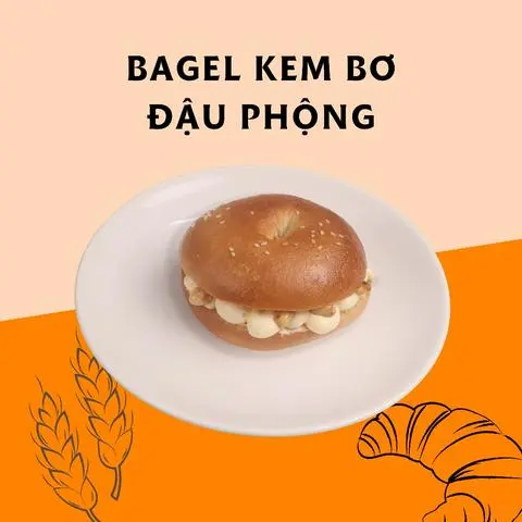Hình ảnh Bagel bơ đậu phộng 