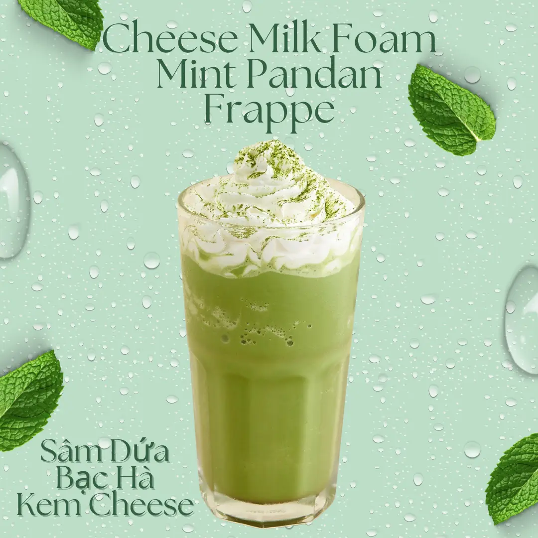 Hình ảnh Sâm Dứa Bạc Hà Kem Cheese/Mint Pandan Frappe With Cheese Milk Foam