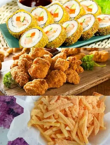 Hình ảnh Kim bắp+gà viên+khoai tây 