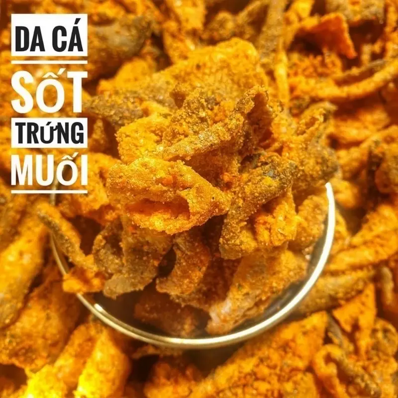 Hình ảnh Da Cá Lắc Trứng Muối - hủ 200g