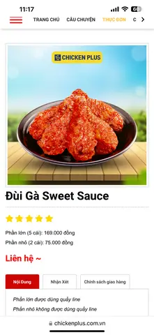Hình ảnh Đùi Gà Xốt Sweet Sauce (5 cái)