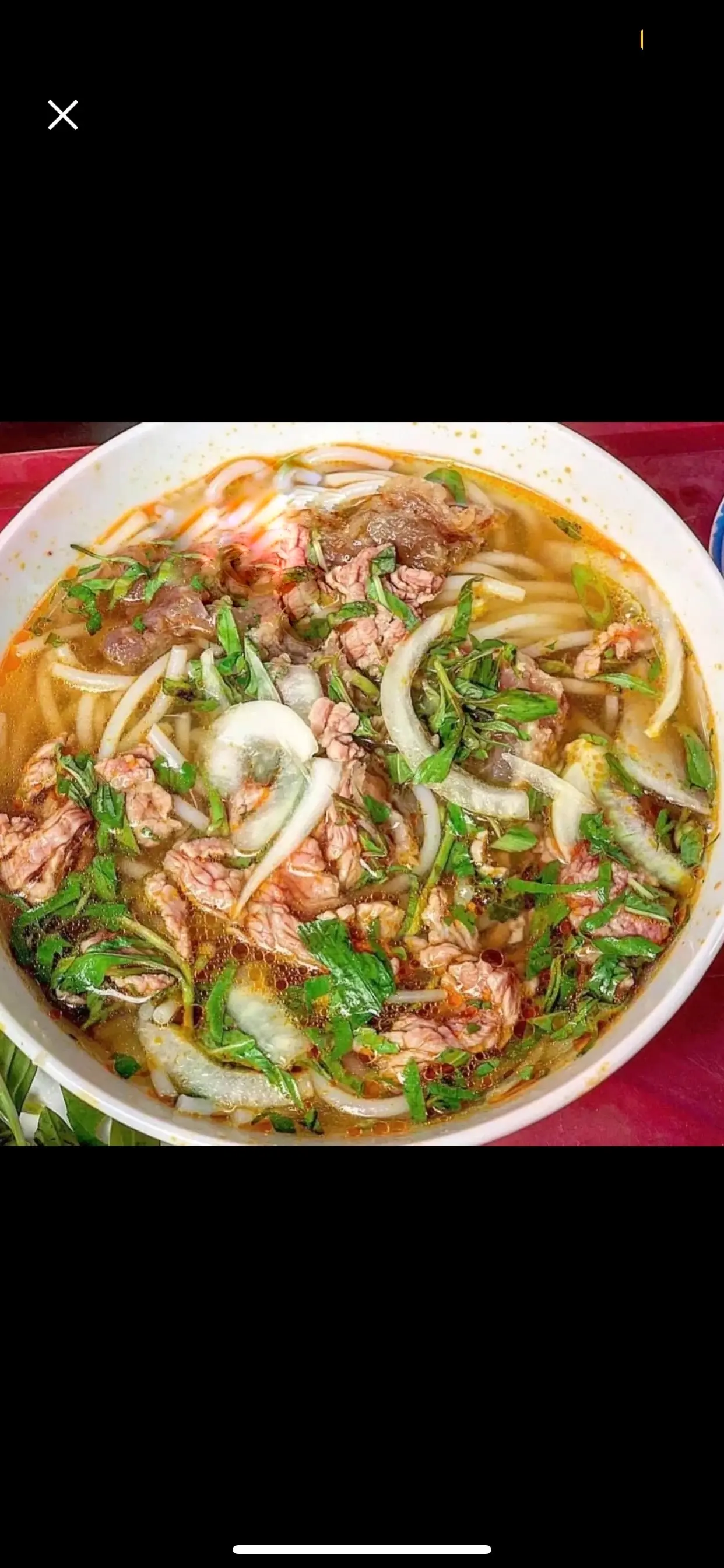 Hình ảnh bún bò tái bò viên 