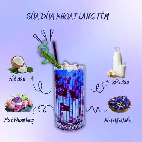 Hình ảnh Sữa dừa khoai lang tím