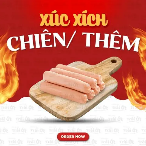 Hình ảnh Xúc Xích Chiên (2 Cây cắt khúc)