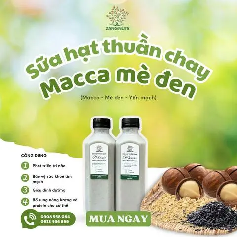 Hình ảnh Sữa Macca mix Mè đen - Đậu Hà Lan