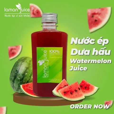 Hình ảnh ép dưa hấu đóng chai 