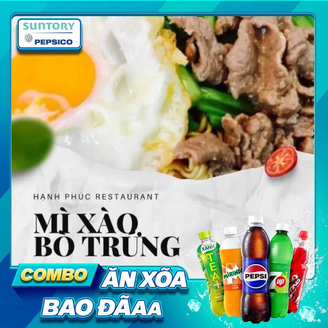 Hình ảnh Combo Mì Xào Trứng Bò + Nước Ngọt SPVB