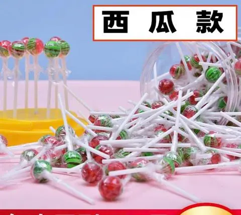 Hình ảnh 20 cây kẹo mút dưa hấu mini