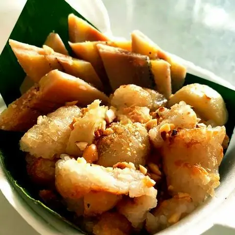 Hình ảnh Chuối nếp nướng và chuối xắt
