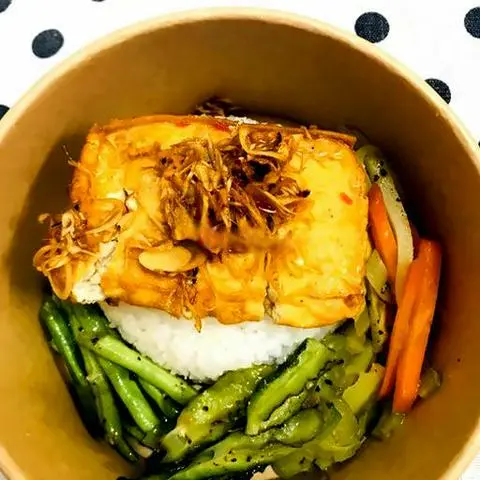 Hình ảnh Cơm rau - đậu hủ chiên xả