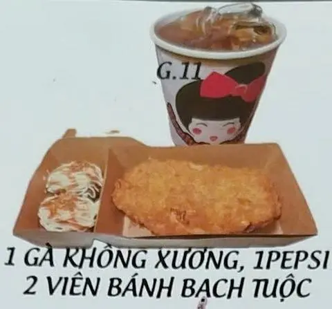 Hình ảnh G.11 1 GÀ KHÔNG XƯƠNG,1 PEPSI,2 VIÊN BÁNH BẠCH TUỘT