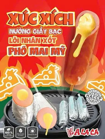 Hình ảnh Xúc Xích Phô Mai Nướng Đá 