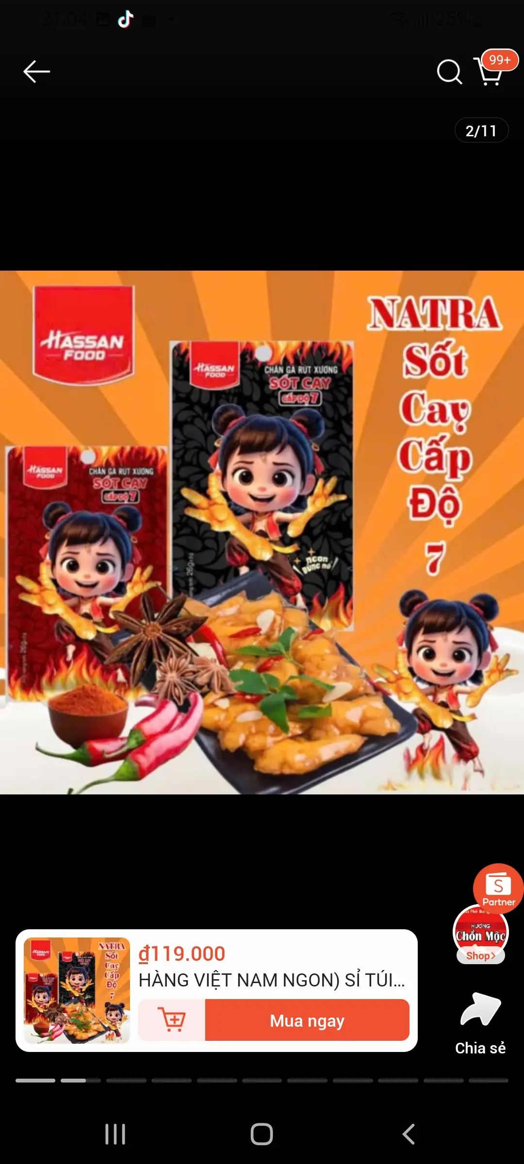Hình ảnh •Chân Gà NaTra Sốt Cay 7 Cấp Đô/Siêu Cay