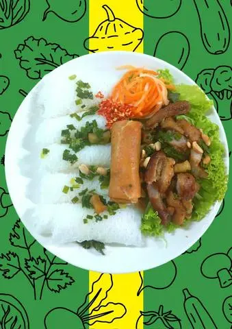 Hình ảnh Bánh Hỏi Thịt Nướng Chả giò 