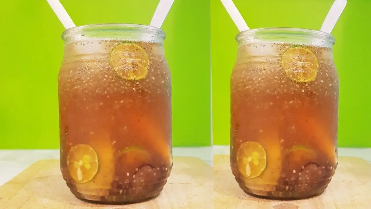 Hình ảnh Hồng trà tắc hạt chia (L)