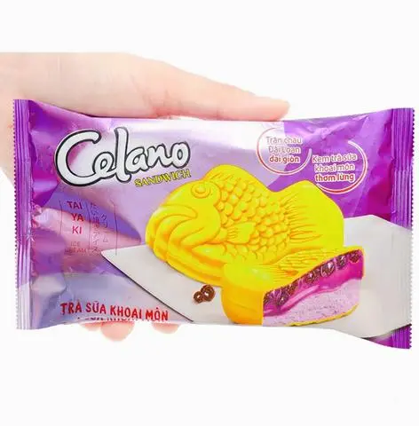 Hình ảnh Kem Bánh Cá Trà Sữa Khoai Môn Trân Châu 100Ml Taiyaki Sandwich Celano Chính Hãng