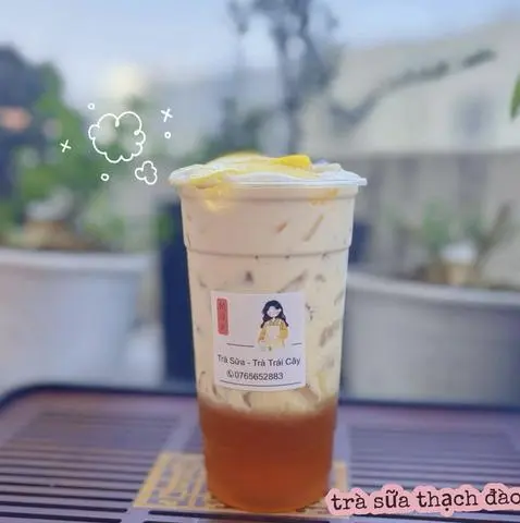 Hình ảnh trà đào 2 tầng