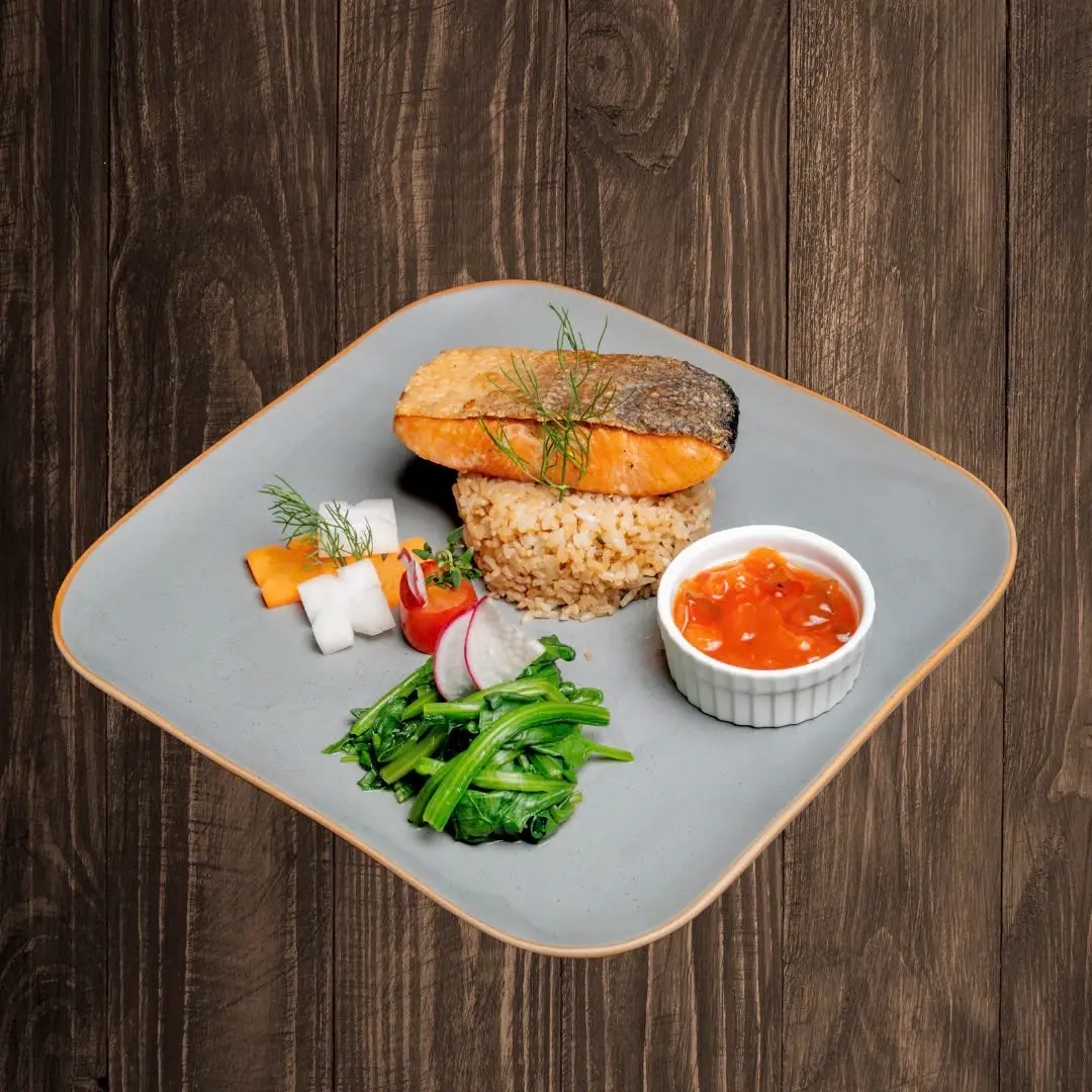 Hình ảnh Salmon steak brown rice