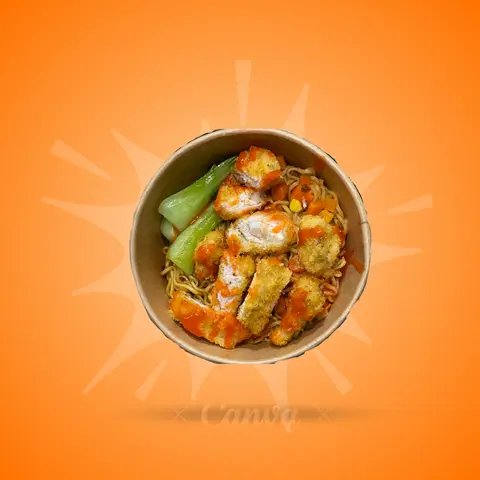 Hình ảnh Mì trộn indomie + gà rán phi lê ( 1 vắt)