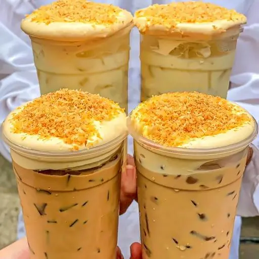 Hình ảnh Trà sữa kem trứng dừa nướng
