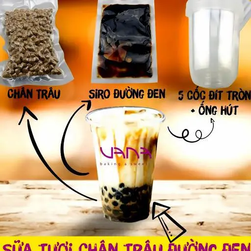 Hình ảnh Sữa tươi trân châu đường đen