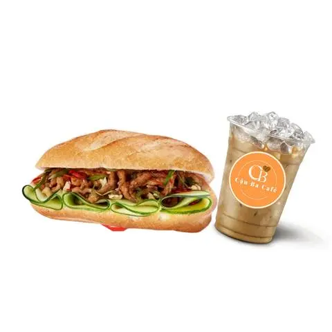 Hình ảnh Bánh mì Chả cá + Cafe Sữa đá