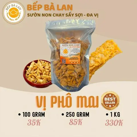 Hình ảnh Túi 100g Vị Phô Mai - Sườn Non Chay Sấy Sợi - Ăn Vặt & Chay Mặn - Bếp Bà Lan
