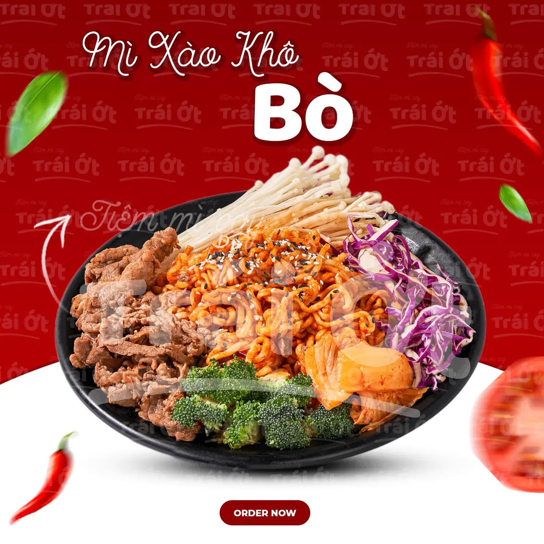 Hình ảnh Mì Xào Khô Kim Chi Bò