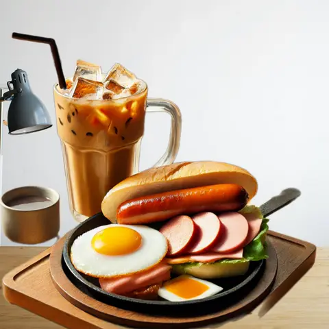 Hình ảnh COMBO ĂN SÁNG CHILL -  1 phần BÁNH MÌ CHẢO ỐP LA + 1 ly cafe 500ml