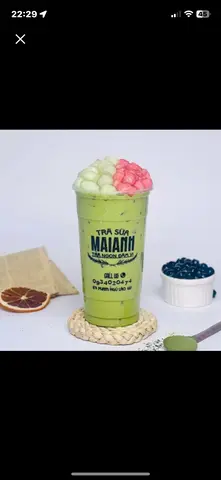 Hình ảnh Trà sữa Thái xanh khoai môn củ năng