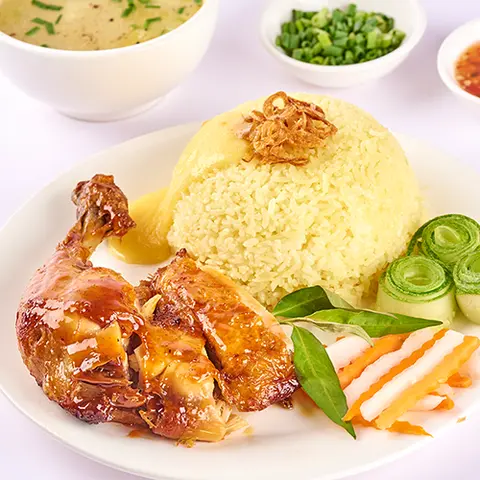 Hình ảnh Cơm gà chiên đùi góc tư