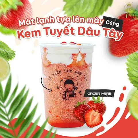 Hình ảnh Kem tuyết dâu tây