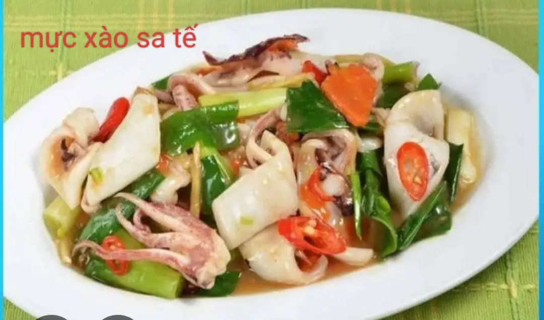 Hình ảnh Mực xào sa tế.