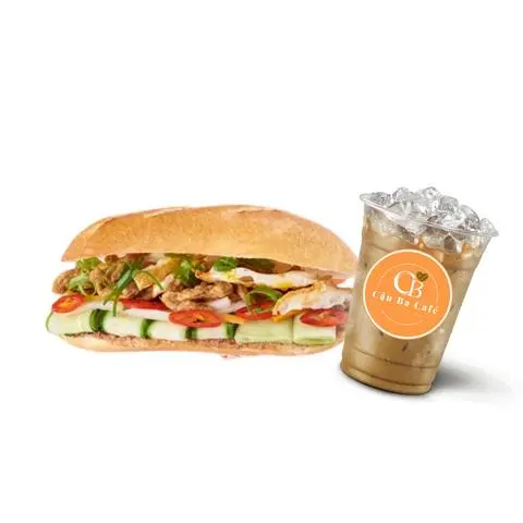 Hình ảnh Bánh mì Chả cá, Ốp la + Cafe Sữa