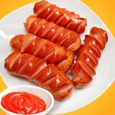 Hình ảnh Xúc Xích Đức (1 Cây) Chiên (Kèm Tương Ớt, Cà)