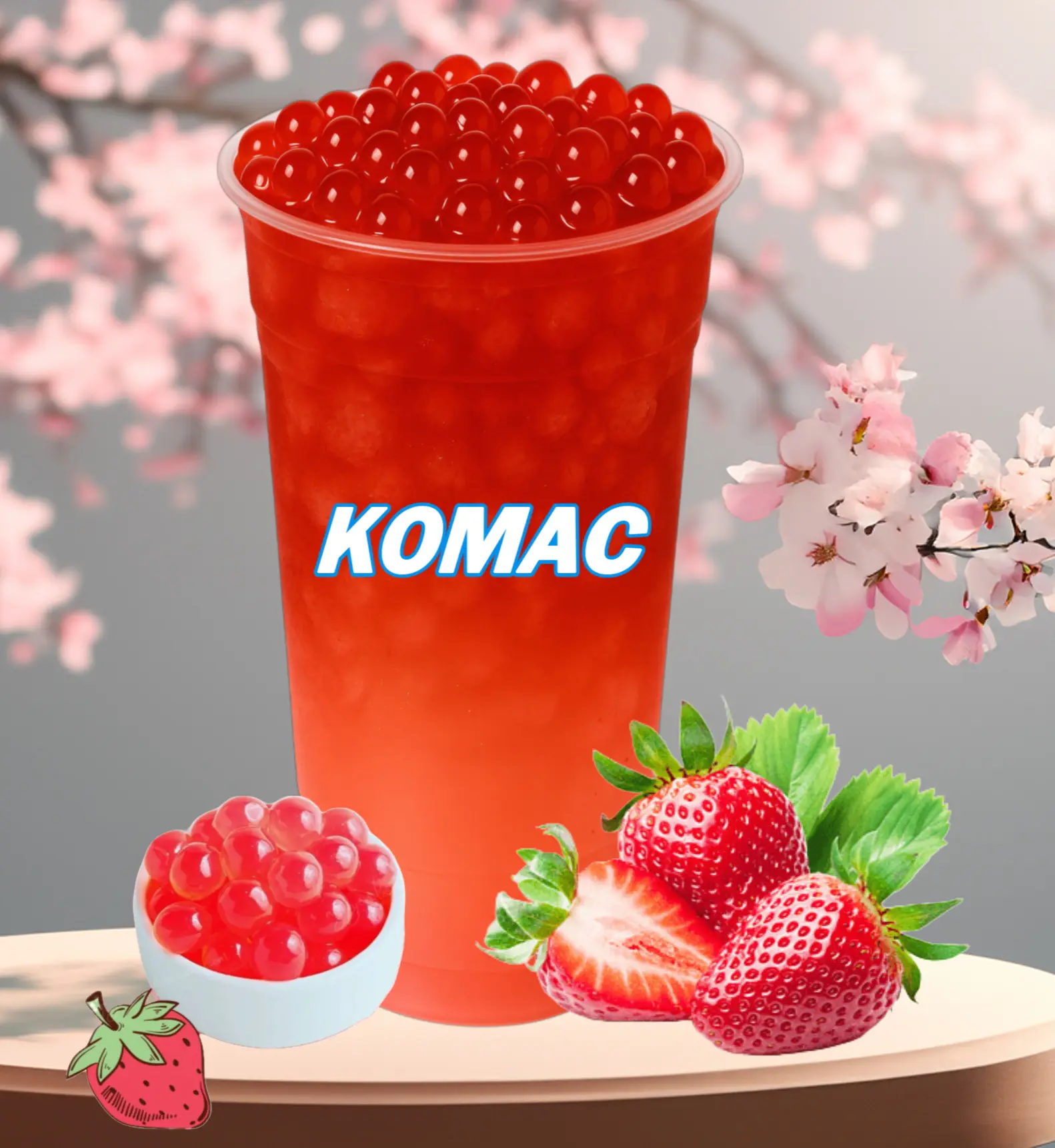 Hình ảnh Trà Dâu Thuỷ Tinh 700ml - KOMAC