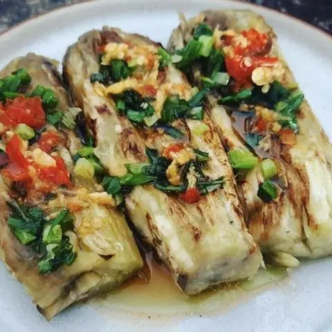 Hình ảnh Cà tím nướng mỡ hành 