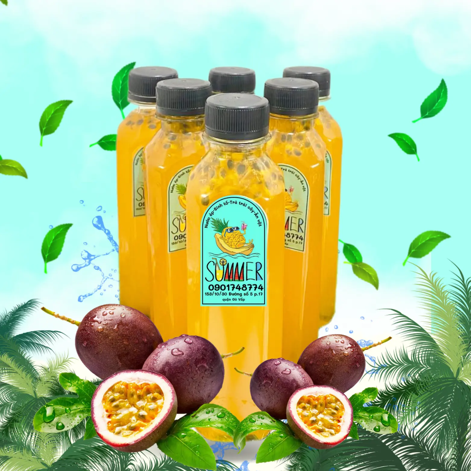 Hình ảnh Nước Chanh Dây Tươi Chai 330ml 