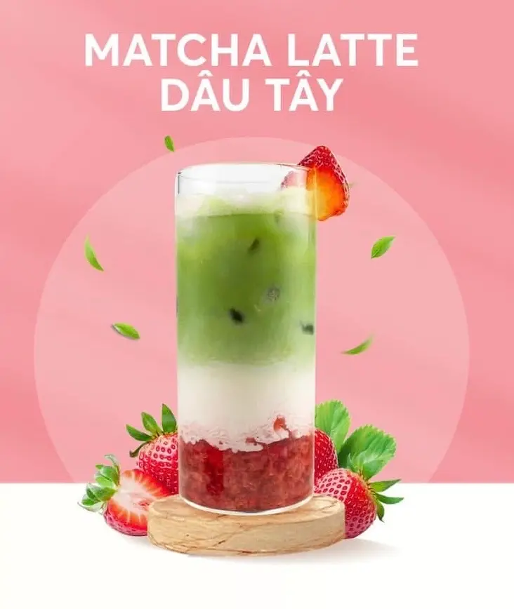 Hình ảnh Matcha Dâu Latte