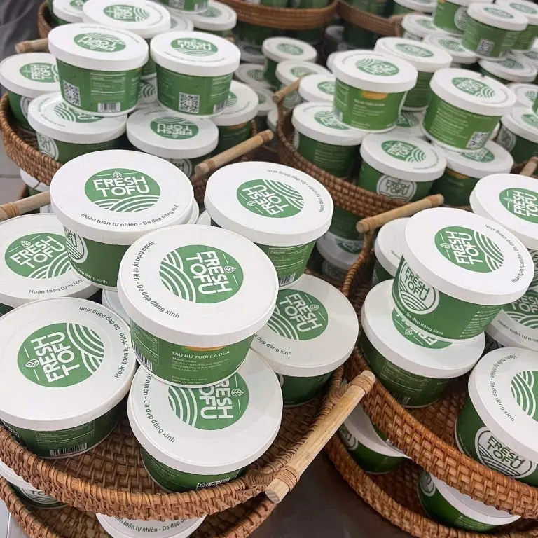 Hình ảnh Combo 10 Tàu hũ tươi Fresh Tofu vị lá dứa siêu thơm ngon (tặng 01 sữa chua siêu dẻo siêu ngon)