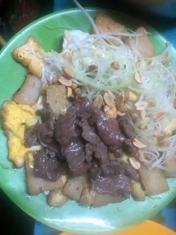 Hình ảnh bột chiên tóp mỡ +2 trứng +bò 