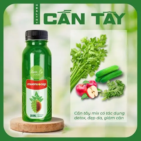 Hình ảnh Nước Ép Cần Tây - Táo - Kale - Dưa Leo Healthy