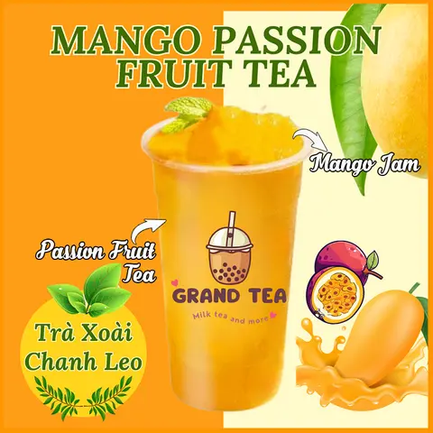 Hình ảnh Trà xoài chanh leo 3Q/Mango Passion Fruit Tea With White Pearls