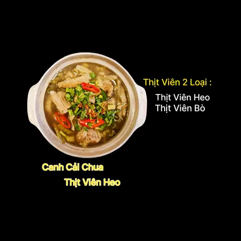 Hình ảnh Canh Cải Chua Thịt Viên 
