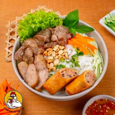 Hình ảnh Bún thịt nướng chả giò + Coca