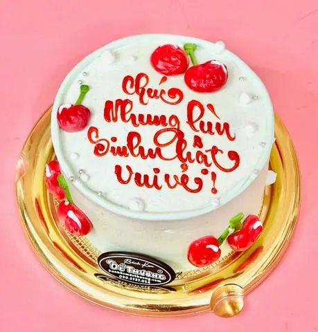 Hình ảnh bánh kem mini chery đỏ trắng dễ thương
