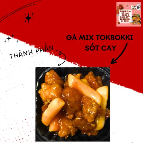 Hình ảnh Gà karaage mix Tokbokki sốt cay