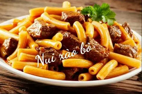 Hình ảnh nui xào thịt bò rau củ 
